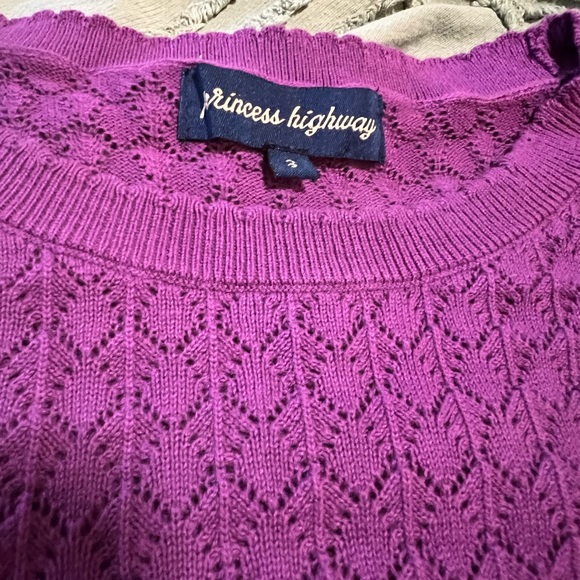Princess Highway Size 8 3/4 Sleeve Violet Knit Top - Picture 2 of 2